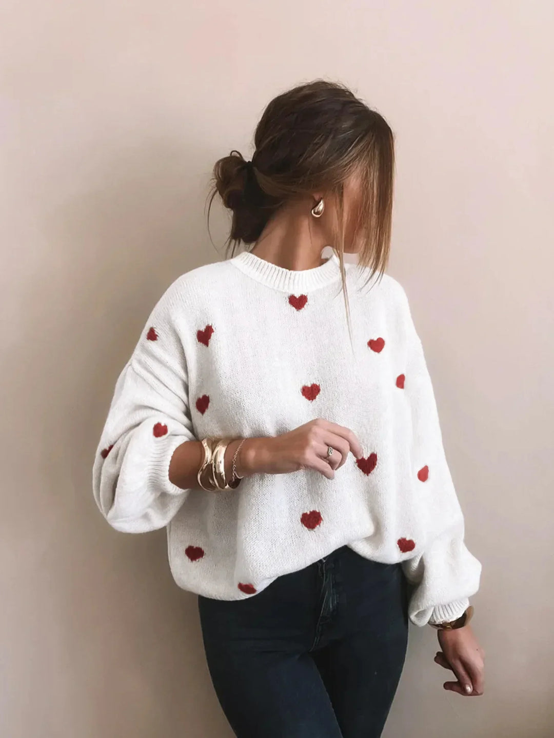 Stijntje | Women's Embroidered Sweater Knit Pullover Oversized Crew Neck 8