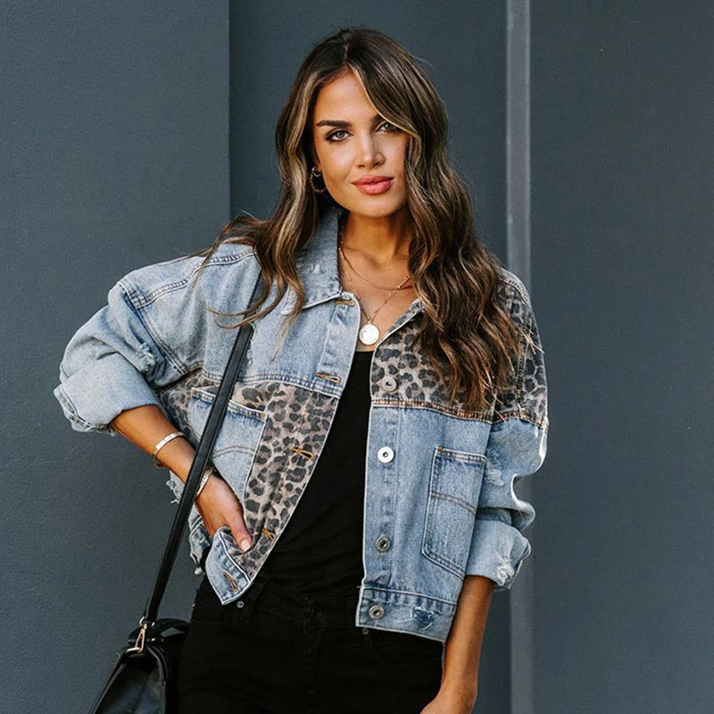 Suki - Leopard Print Denim Jacket 1