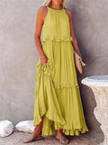 Meave Yellow Loose Summer Festive Maxi Dress