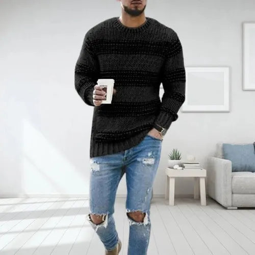 Sven | Men's Striped Sweater Crew Neck Knit 3