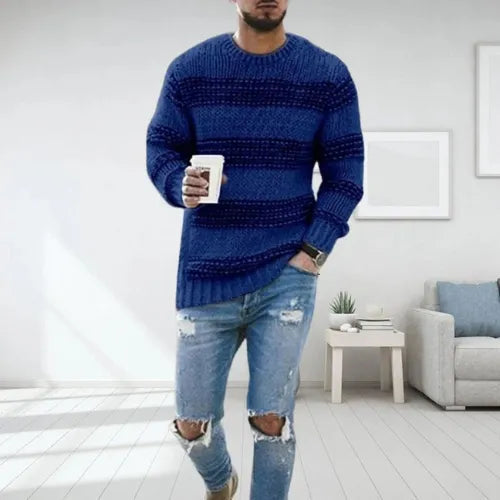 Sven | Men's Striped Sweater Crew Neck Knit 4