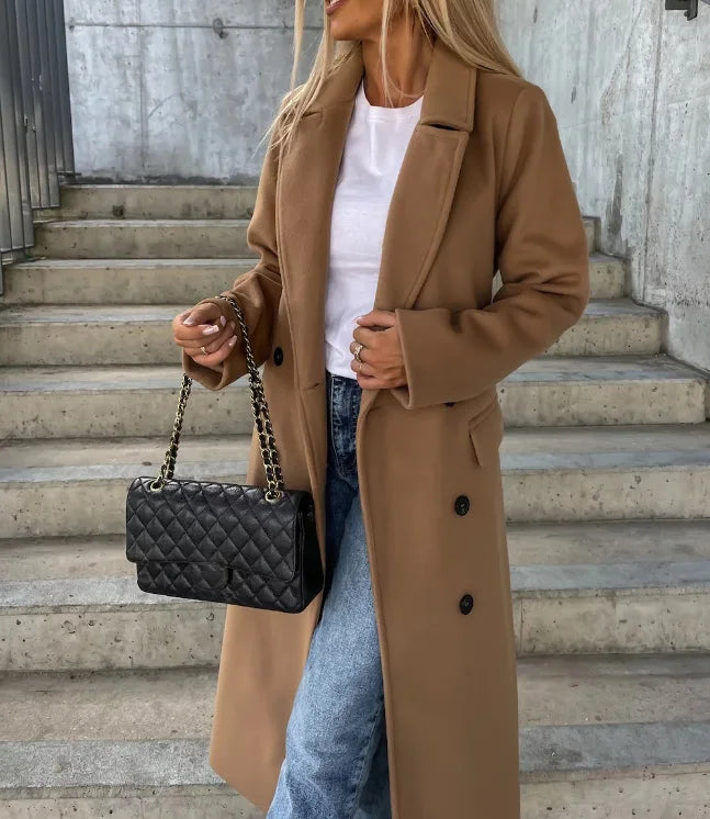 Tara | Women's Belted Coat Double Breasted Long 1
