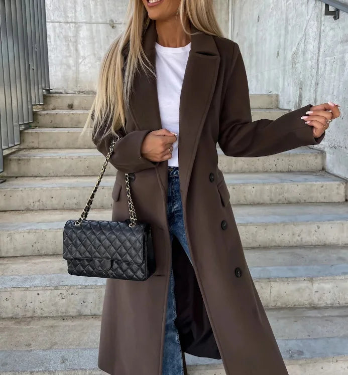 Tara | Women's Belted Coat Double Breasted Long 2