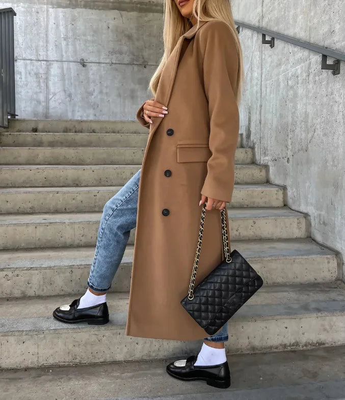 Tara | Women's Belted Coat Double Breasted Long 6