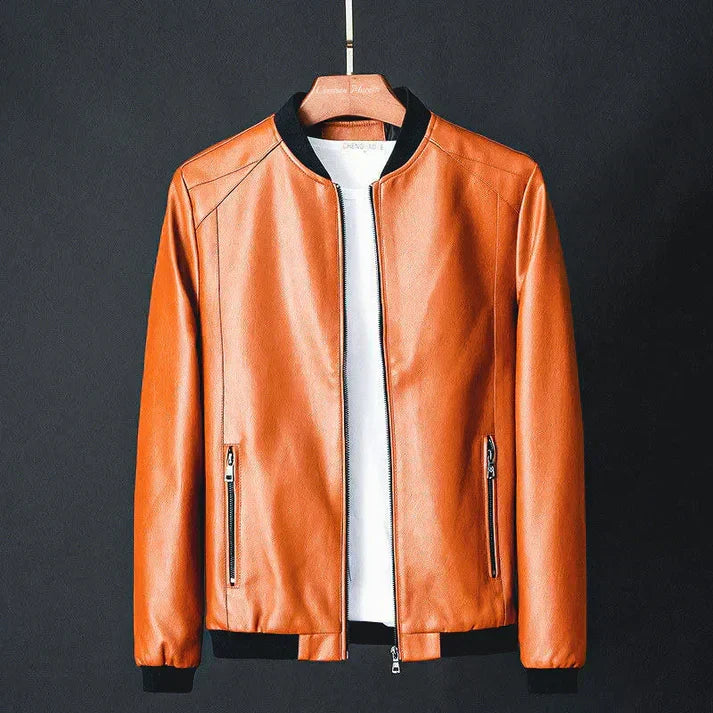Tarek | Men's Faux Leather Jacket Bomber Casual Lightweight 1