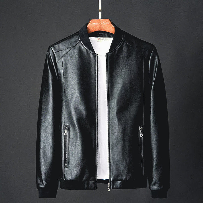 Tarek | Men's Faux Leather Jacket Bomber Casual Lightweight 2