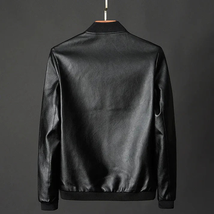 Tarek | Men's Faux Leather Jacket Bomber Casual Lightweight 4