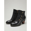 Tetje | Women's Heeled Leather Ankle Boots Zip Up