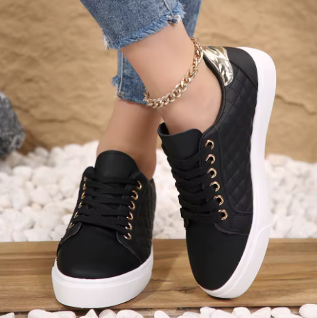 Thea | Women's White Platform Lace Up Sneakers 1