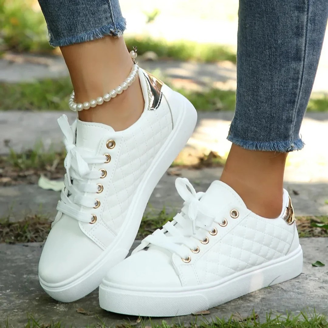 Thea | Women's White Platform Lace Up Sneakers 2
