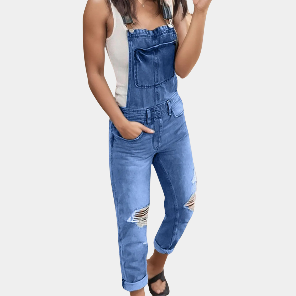 Therese | Women's Baggy Denim Bib Overalls 2