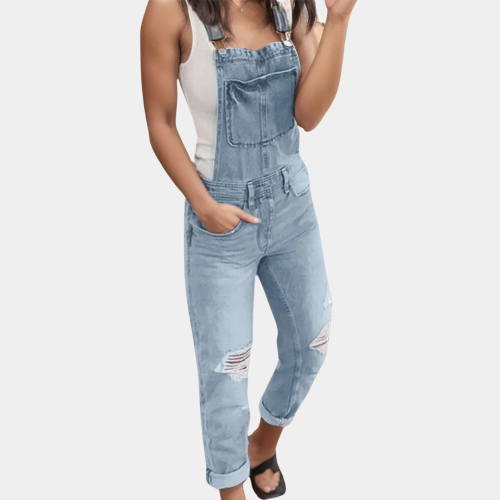 Therese | Women's Baggy Denim Bib Overalls 3