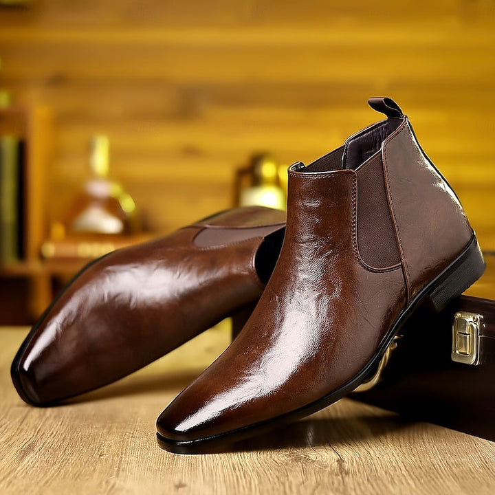 Thijmen | Men's Pointed Toe Leather Chelsea Dress Boots 3