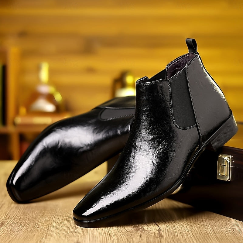 Thijmen | Men's Pointed Toe Leather Chelsea Dress Boots 4