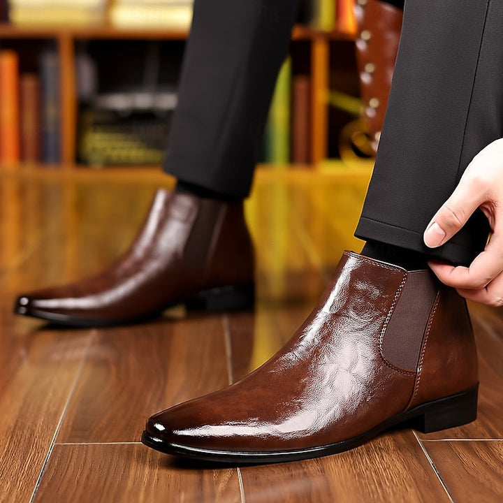Thijmen | Men's Pointed Toe Leather Chelsea Dress Boots 6