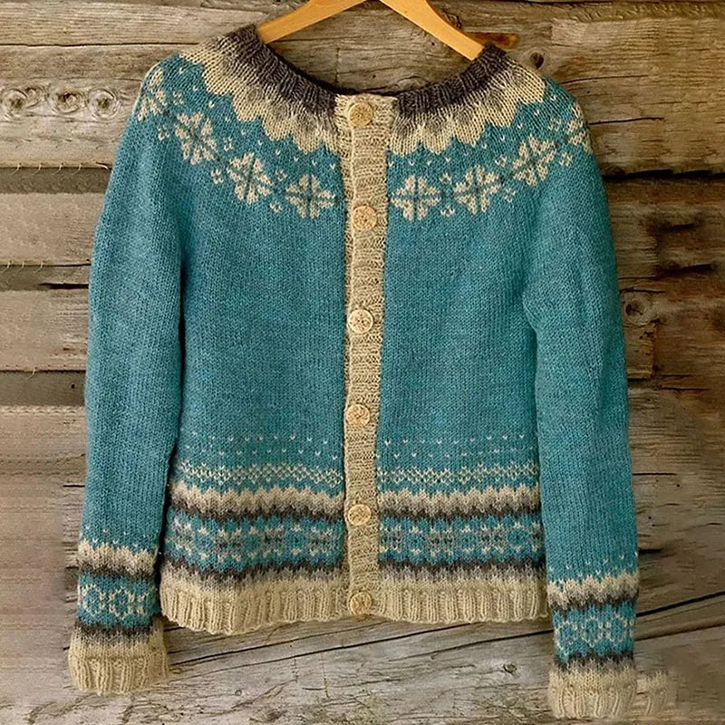 Thistle - Icelandic Snowflake Knit Cardigan 1