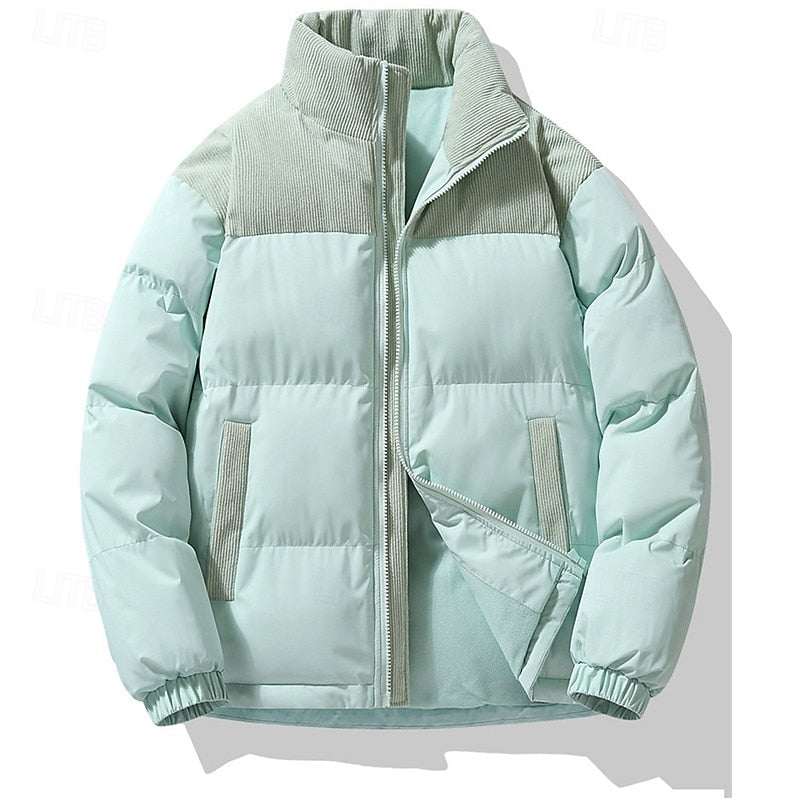 Men's Corduroy Collar Puffer Jacket – Seafoam