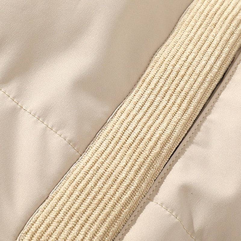 Men's Corduroy Collar Puffer Jacket – Detail View