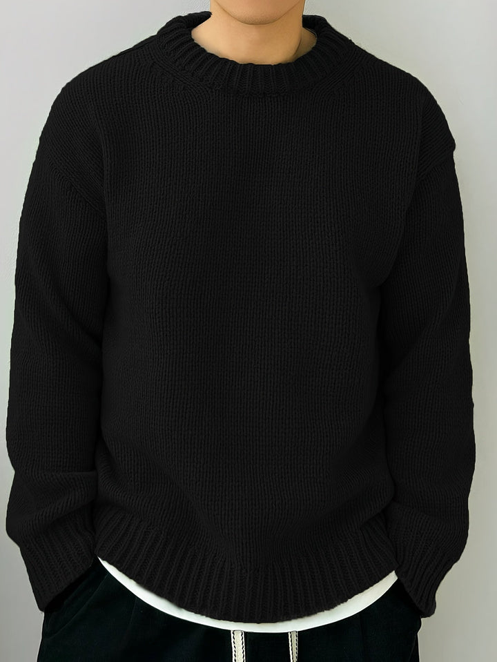 Men's Drop Shoulder Crew Neck Sweater – Detail View