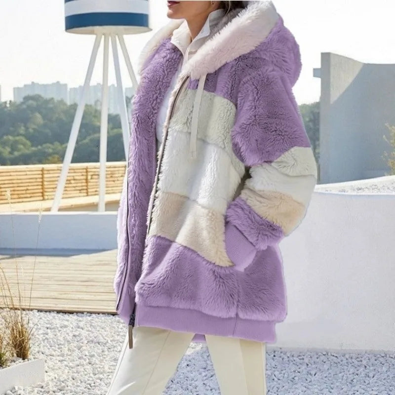 Tilde | Women's Hooded Fleece Coat Sherpa Fuzzy Winter 12