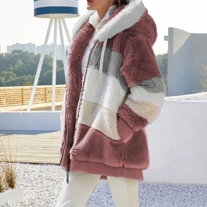Tilde | Women's Hooded Fleece Coat Sherpa Fuzzy Winter 3