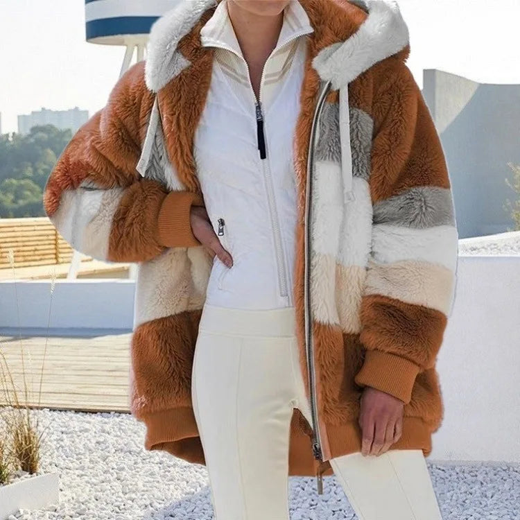 Tilde | Women's Hooded Fleece Coat Sherpa Fuzzy Winter 5