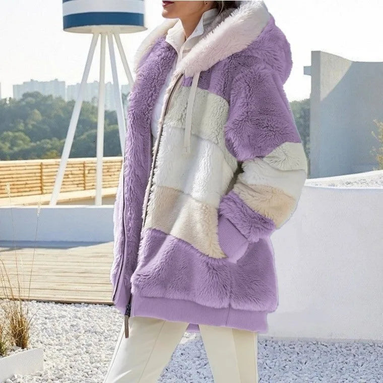 Tilde | Women's Hooded Fleece Coat Sherpa Fuzzy Winter 7