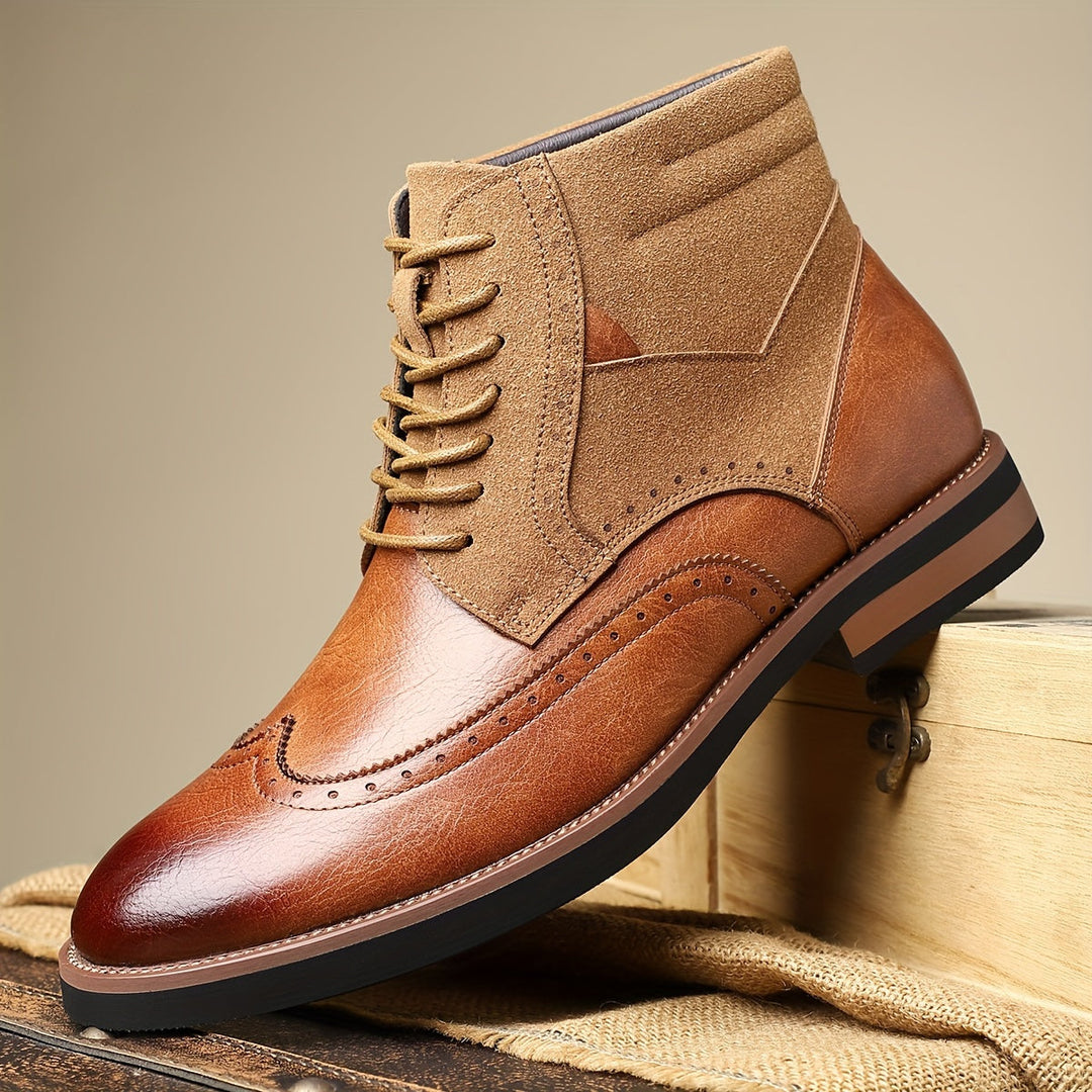 Timo | Men's Wingtip Lace Up Oxford Dress Boots 10
