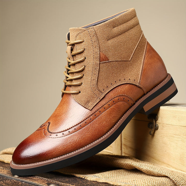 Timo | Men's Wingtip Lace Up Oxford Dress Boots 10