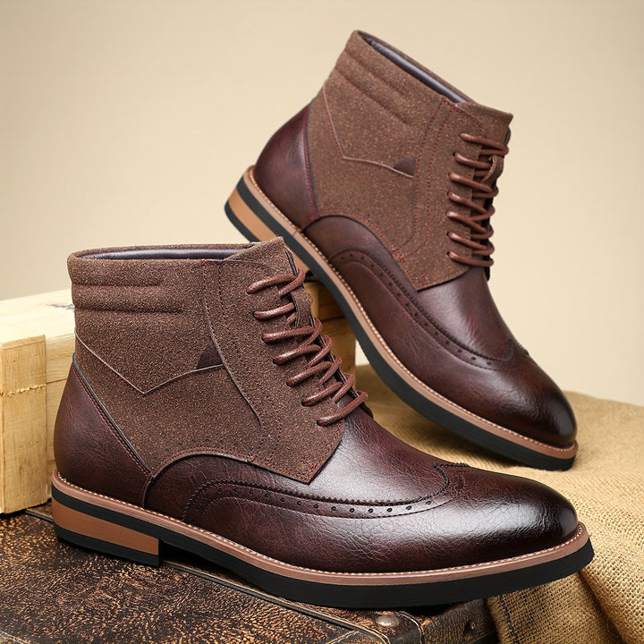 Timo | Men's Wingtip Lace Up Oxford Dress Boots 3