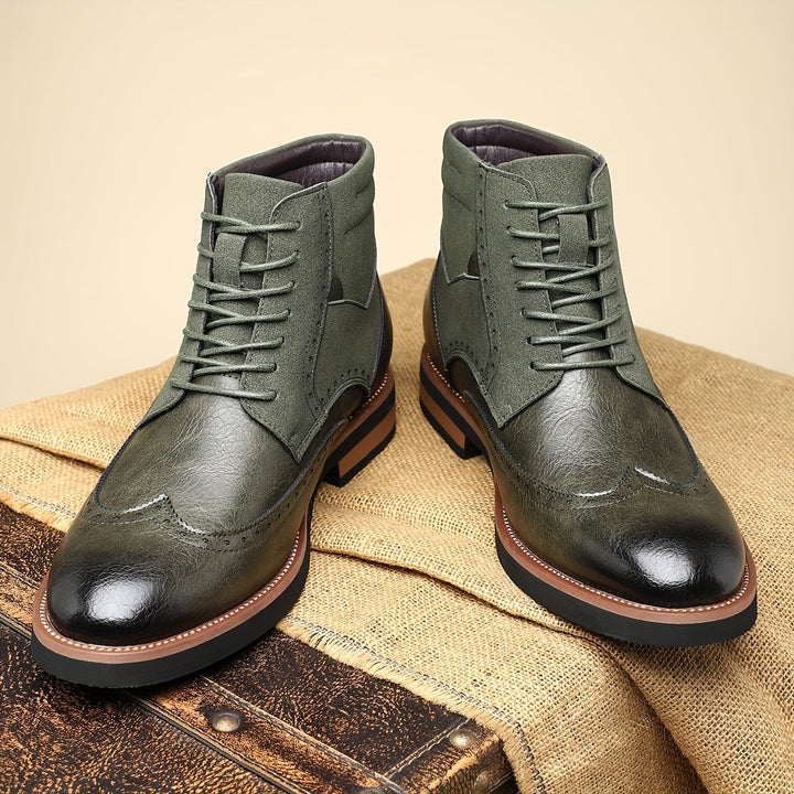 Timo | Men's Wingtip Lace Up Oxford Dress Boots 5