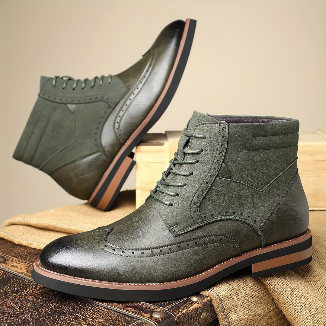 Timo | Men's Wingtip Lace Up Oxford Dress Boots 6