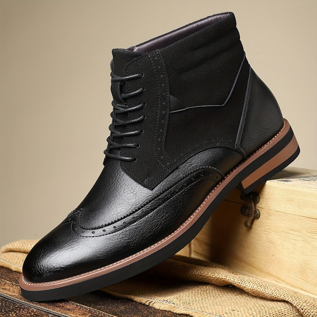 Timo | Men's Wingtip Lace Up Oxford Dress Boots 9