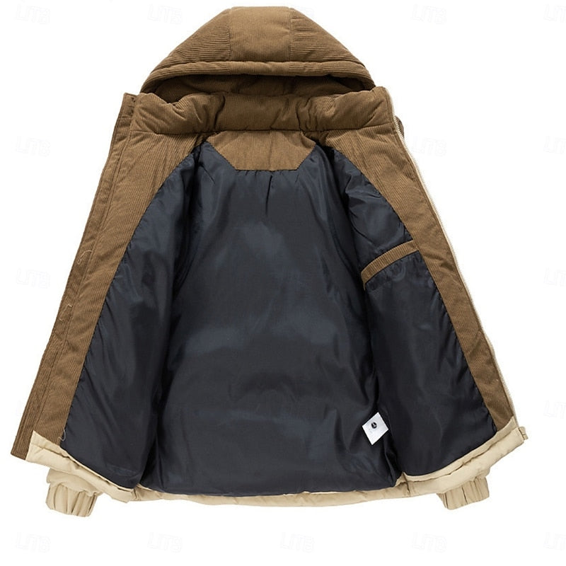 Tjalling | Men's Corduroy Hooded Winter Down Jacket 6