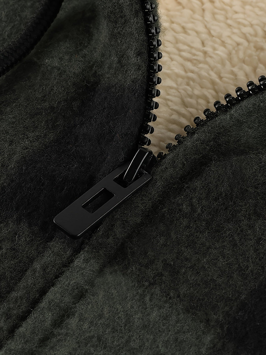 Men's Sherpa Lined Plaid Zip Hoodie – Detail View