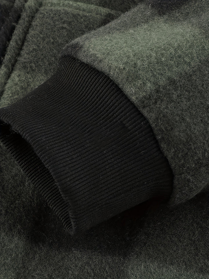 Men's Sherpa Lined Plaid Zip Hoodie – Detail View