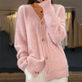 Tjitske | Women's Cable Knit Cardigan Sweater V Neck