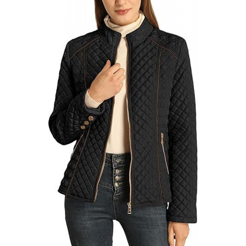 Trijn | Women's Puffer Jacket Down High Collar Zip Up 2
