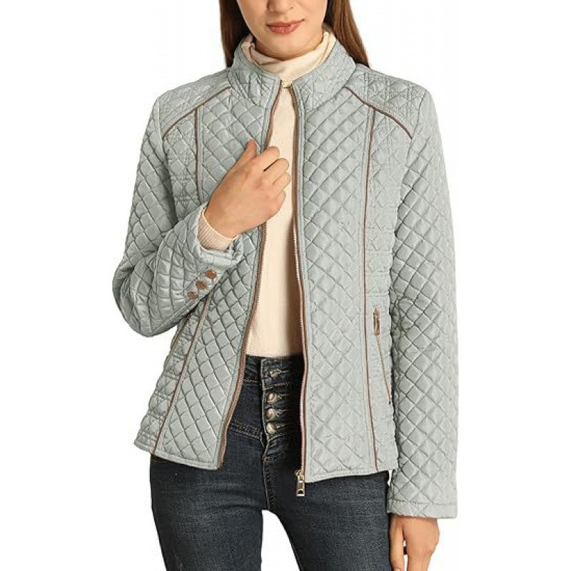 Trijn | Women's Puffer Jacket Down High Collar Zip Up 3