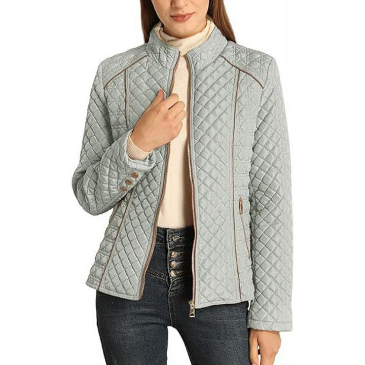 Trijn | Women's Puffer Jacket Down High Collar Zip Up 3