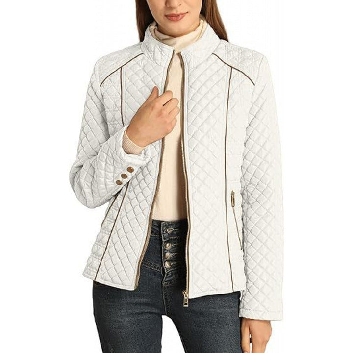 Trijn | Women's Puffer Jacket Down High Collar Zip Up 6