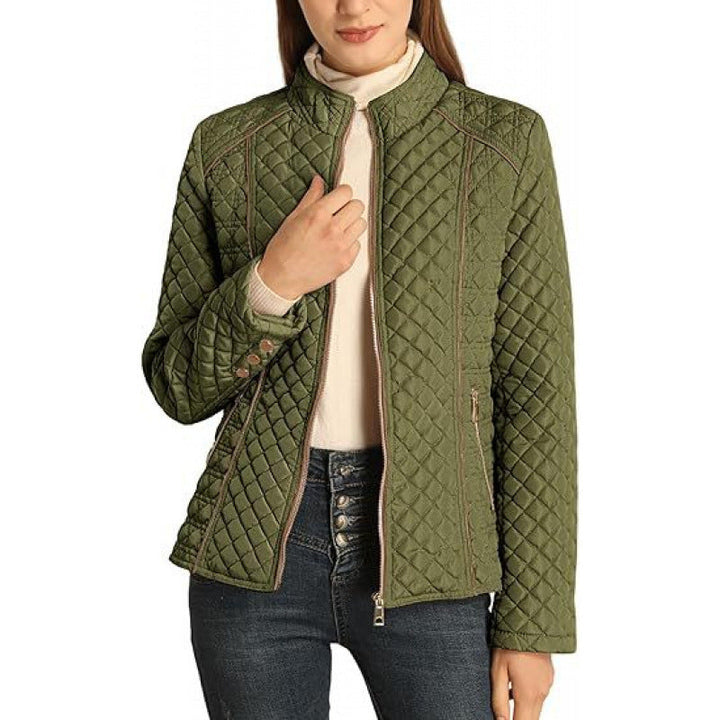 Trijn | Women's Puffer Jacket Down High Collar Zip Up 7