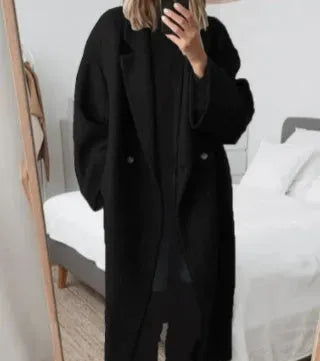 Trine - Oversized Lapel Collar Long Coat 4