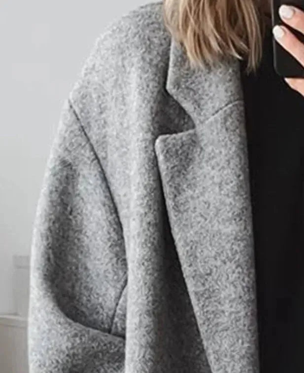 Trine - Oversized Lapel Collar Long Coat 5