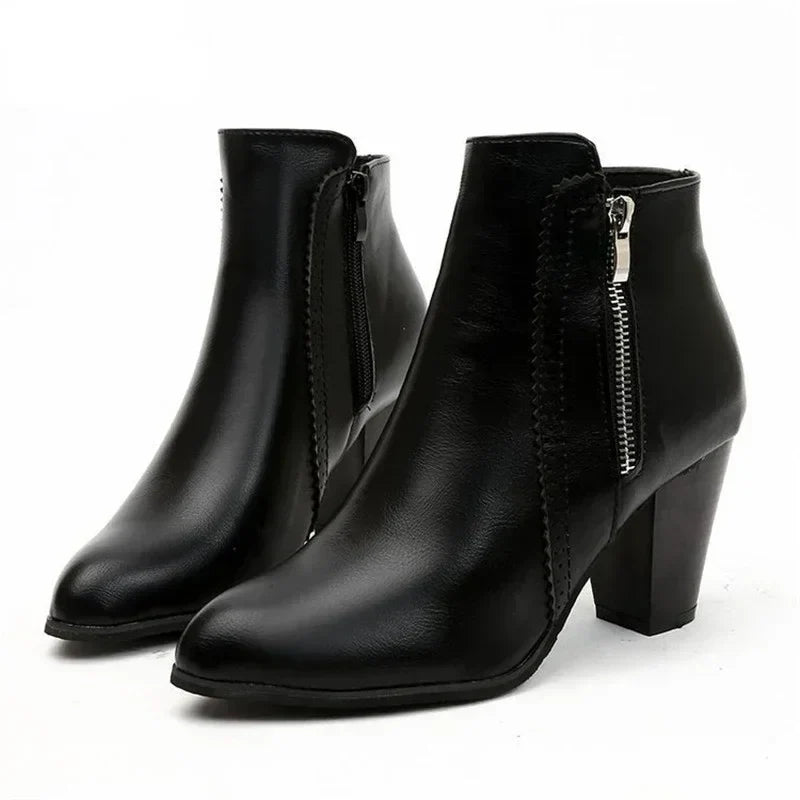 Veerle | Women's Leather Block Heel Ankle Boots 2