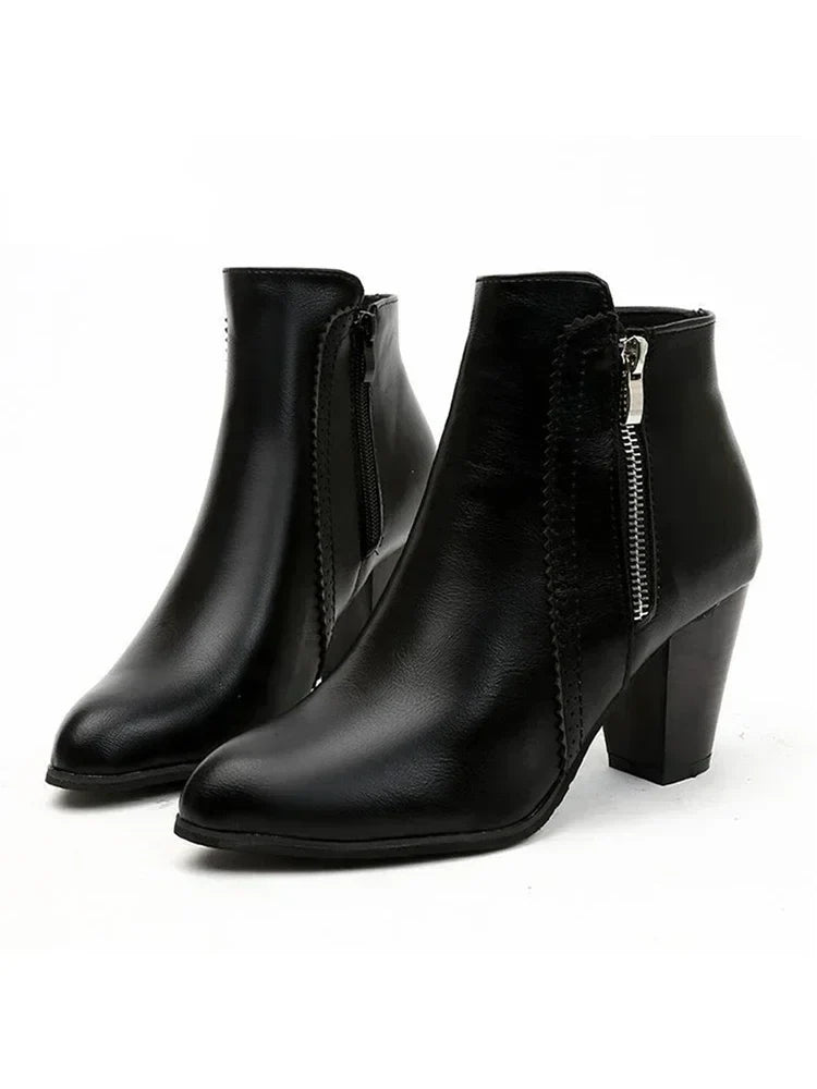 Veerle | Women's Leather Block Heel Ankle Boots 3
