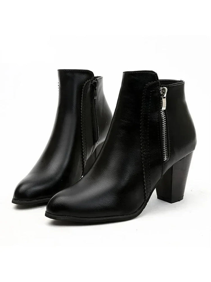 Veerle | Women's Leather Block Heel Ankle Boots 3