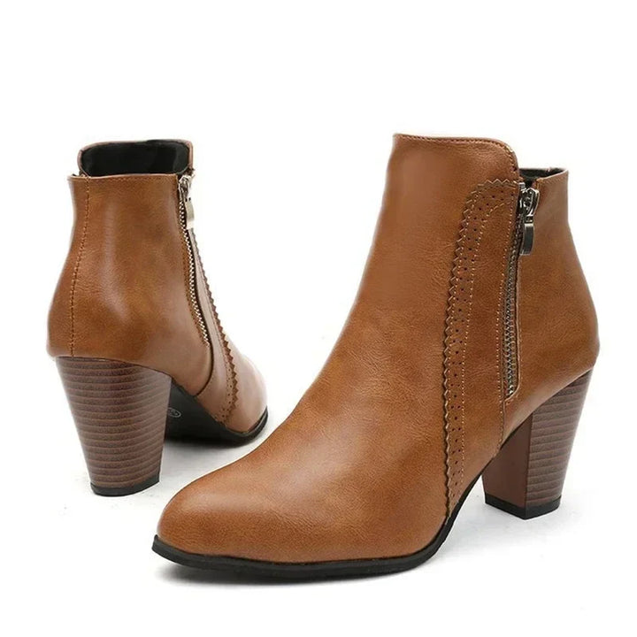 Veerle | Women's Leather Block Heel Ankle Boots 4
