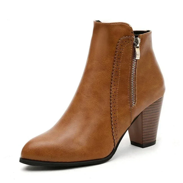 Veerle | Women's Leather Block Heel Ankle Boots 5