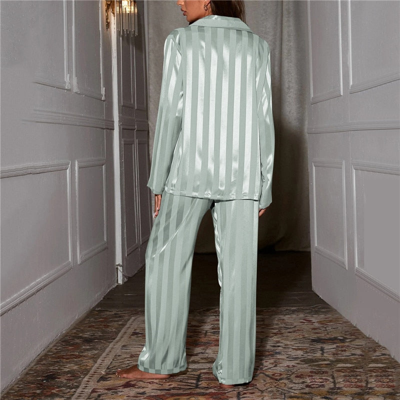 Veloura | Women's Satin Pajama Set Short Sleeve 12